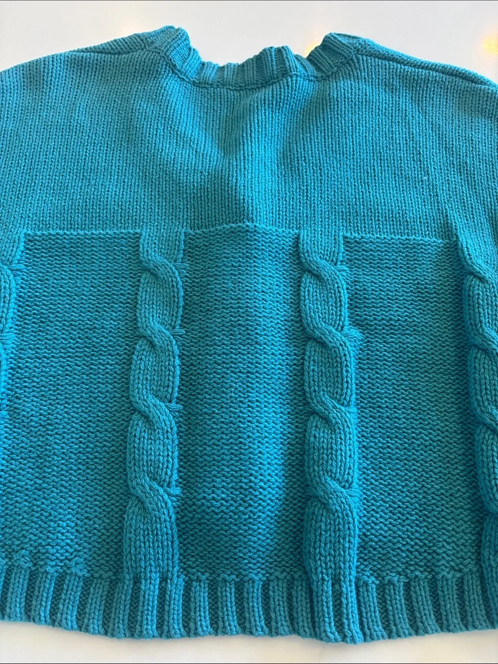 Cropped Teal Knit Cardigan Sweater - Women's with separate tube top